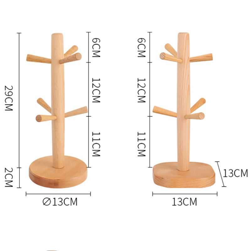 Lecluse Wooden Six Claw Cup Holder Beech Hanger Creative Cup Holder Drainage Rac