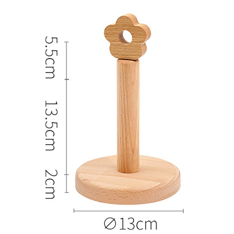 Lecluse Wood Paper Towel Holder Holder Countertop Standing Paper Towel Organizer