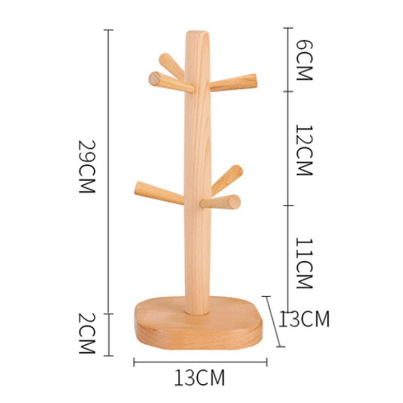 Lecluse Wooden Six Claw Cup Holder Beech Hanger Creative Cup Holder Drainage Rac