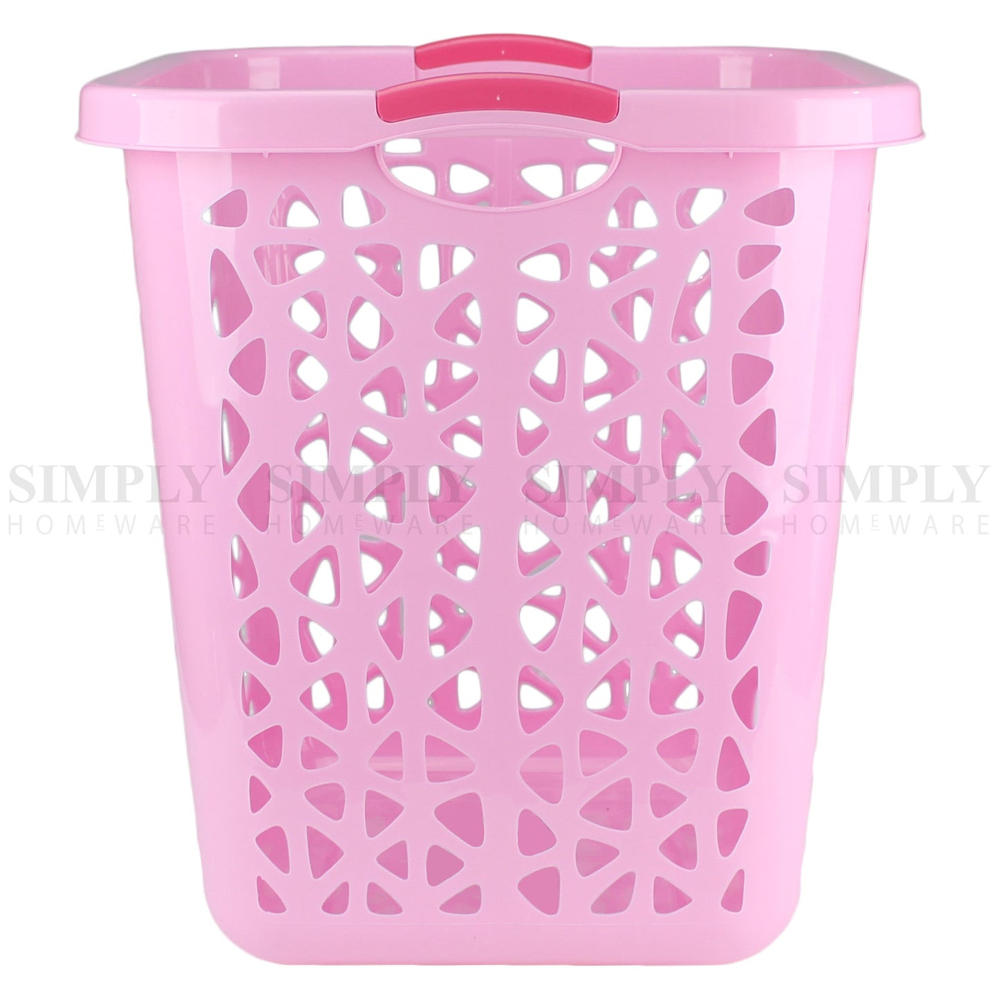 Laundry Basket Bin Plastic Baskets Washing Hamper Bag White Blue Pink Bathroom - Simply Homeware