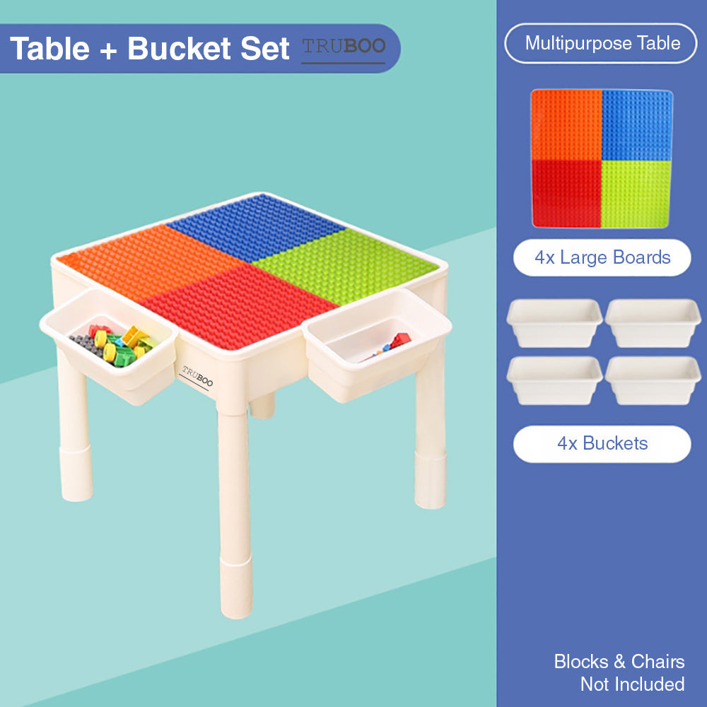 Truboo Building Blocks Kids Table and Chairs Set Toy Bricks Activity Play Baby