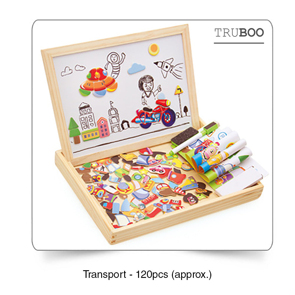 Truboo Kids Magnetic Drawing Board Toy Educational Doodle Pad Puzzle Children