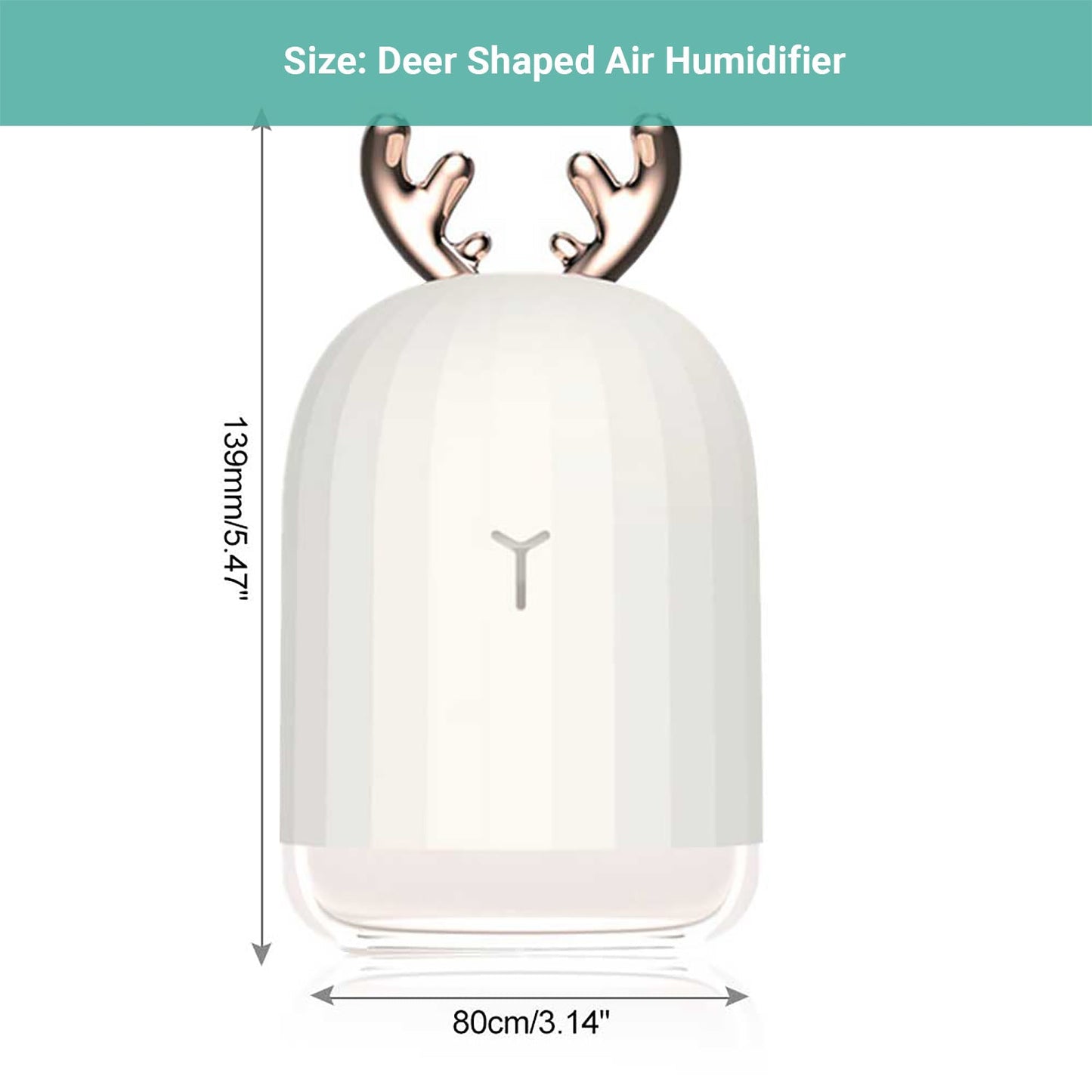Wasel Mini Desk Air Humidifier Aromatherapy USB LED Lights Deer Rabbit Shaped