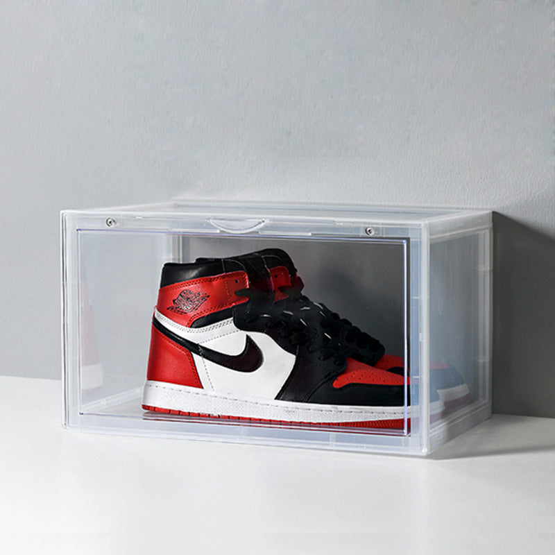 Meur Sneaker Display Cases Magnetic Shoe Box Storage Stackable Clear Rack Cubes