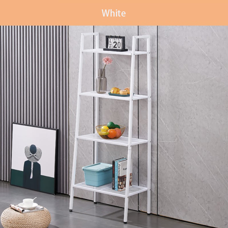 Lecluse 4-Tier Metal Ladder Shelf Mesh Bookcase Multifunctional Ladder-Shaped Pl