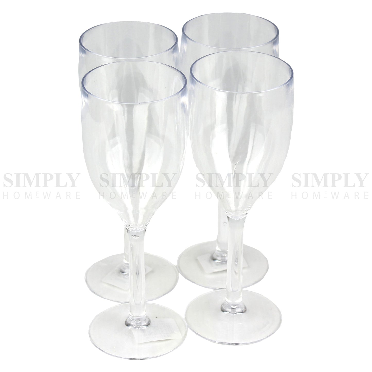 12-48x Plastic Wine Glasses Champagne Martini Drinking Glass Bulk Clear Reusable - Simply Homeware