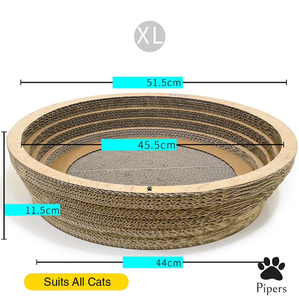 Pipers Cat Scratcher Round Cardboard Lounge Sofa Pet House Post Board Large Bed