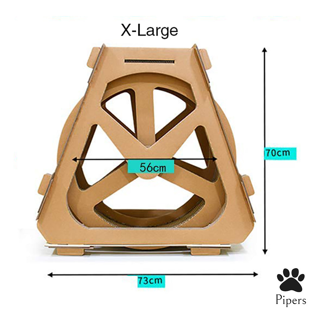 Pipers Cat Exercise Wheel Treadmill Cardboard Playing Scratching Post Play House