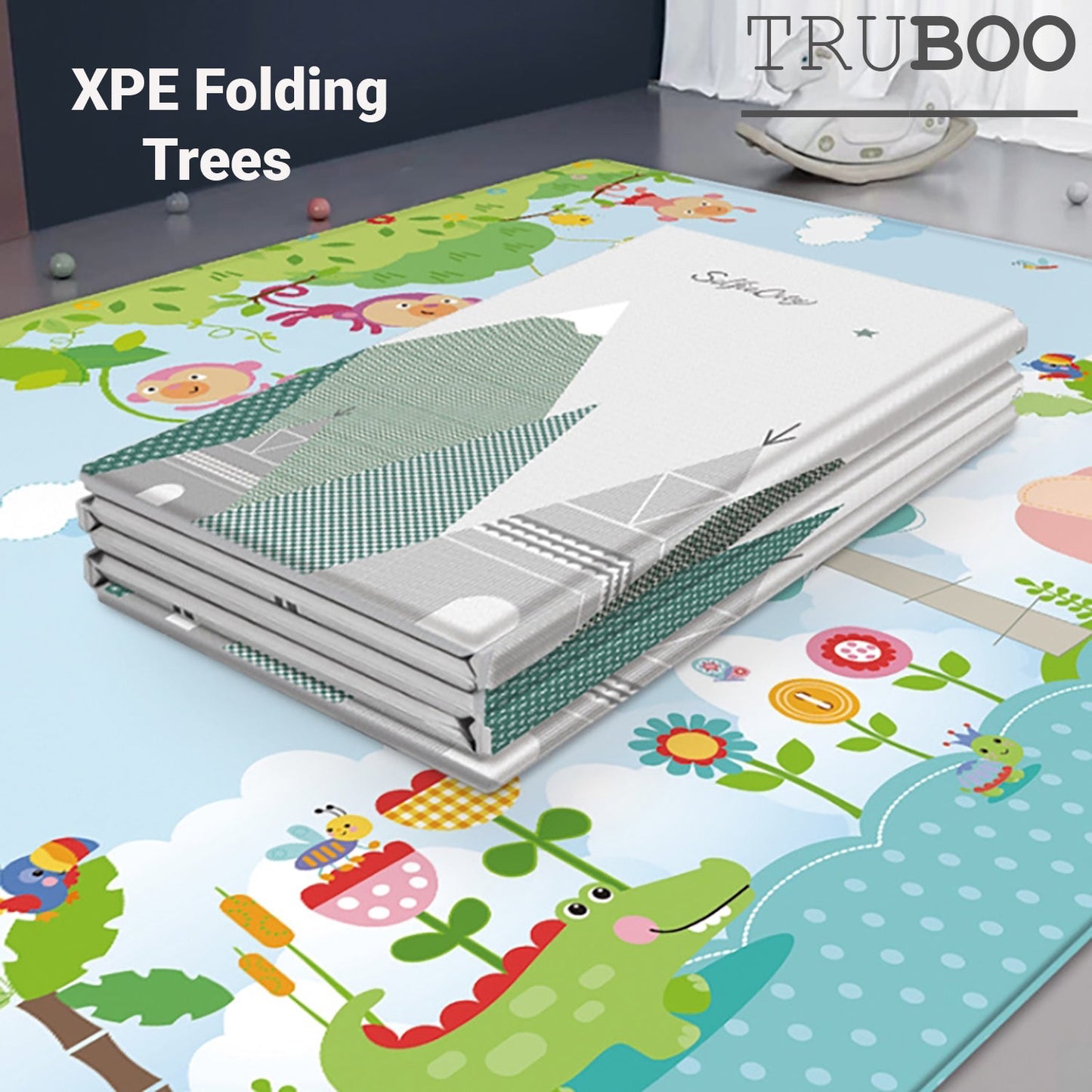 Truboo Baby Play Mat Crawling Folding Pad Kids Waterproof Non-Slip Foam Carpet