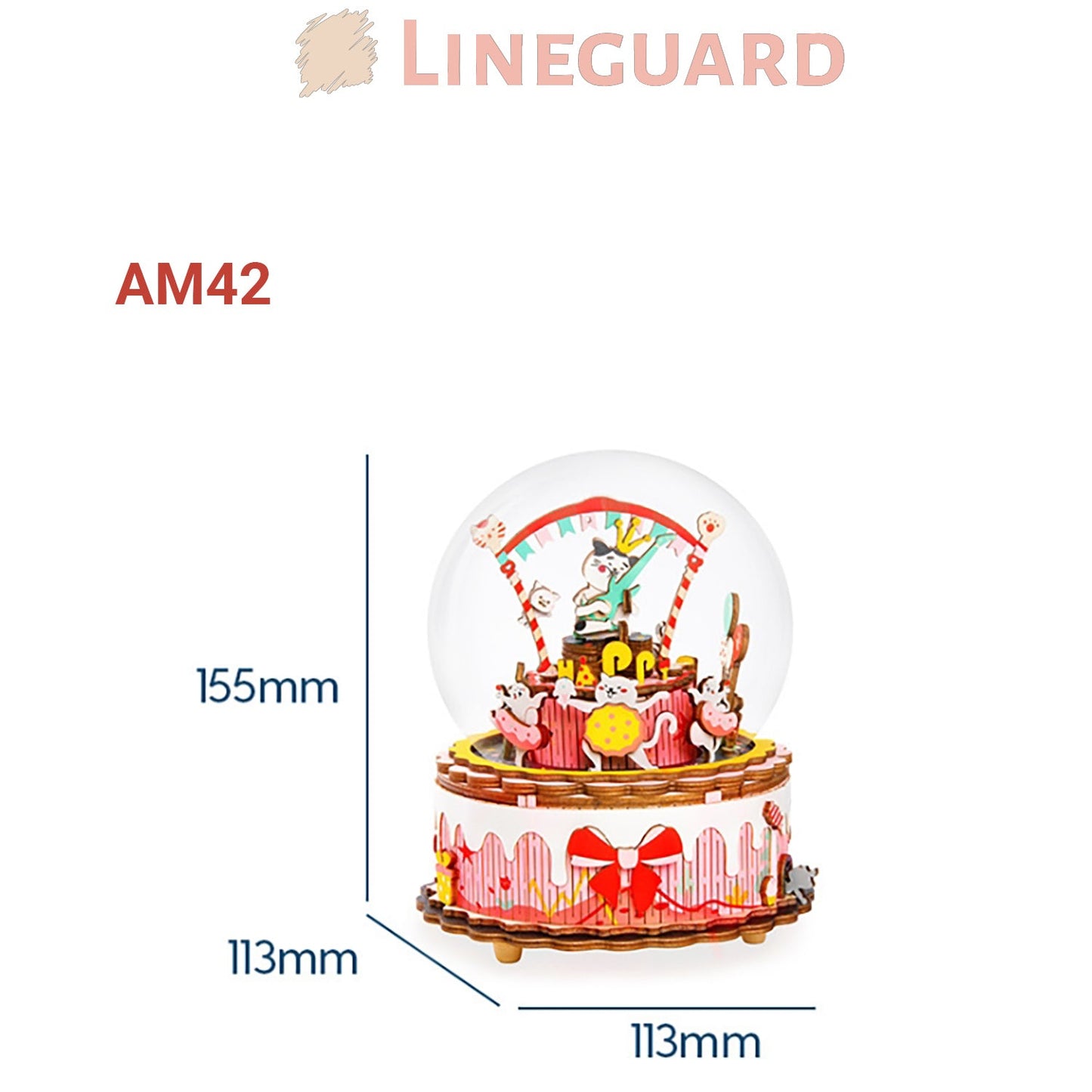 Lineguard DIY Music Box 3D Wooden Puzzle Assembled Craft Building Blocks Toy