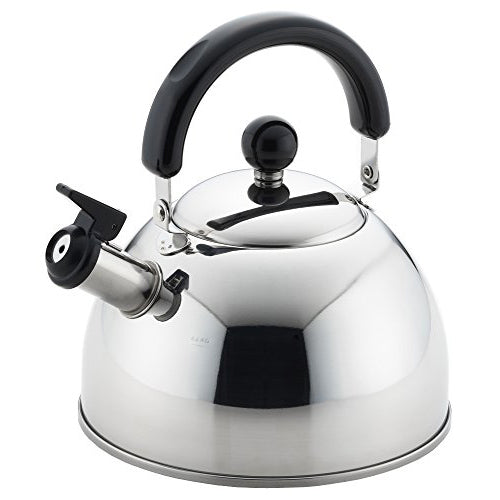 Whistling Kettle Stainless Steel Silver Tea Teapot Camping Stove Top 2.5L Black