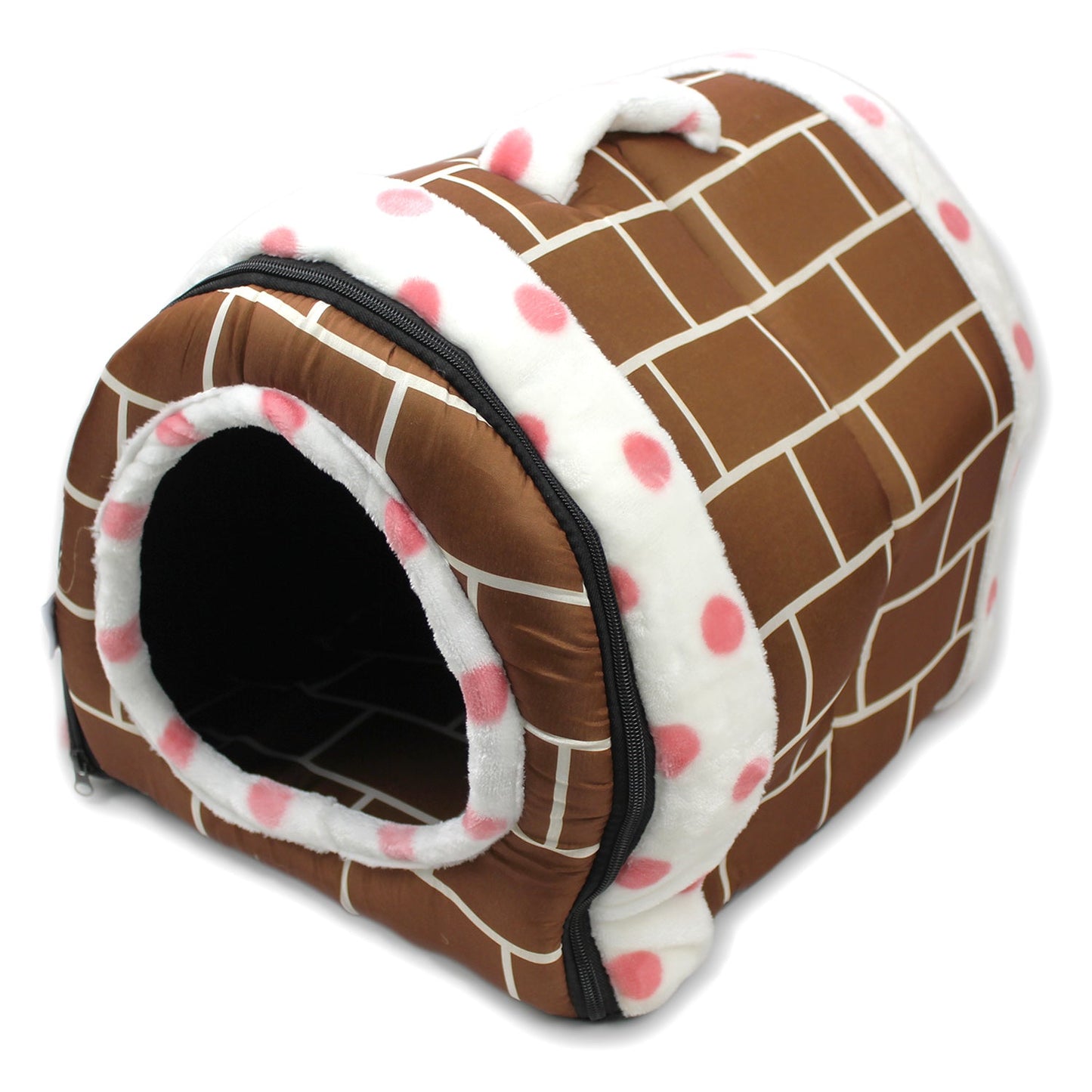 Pet Dog House Kennel Soft Igloo Warm Bed Cave Cat Puppy Beds Doghouse Folding