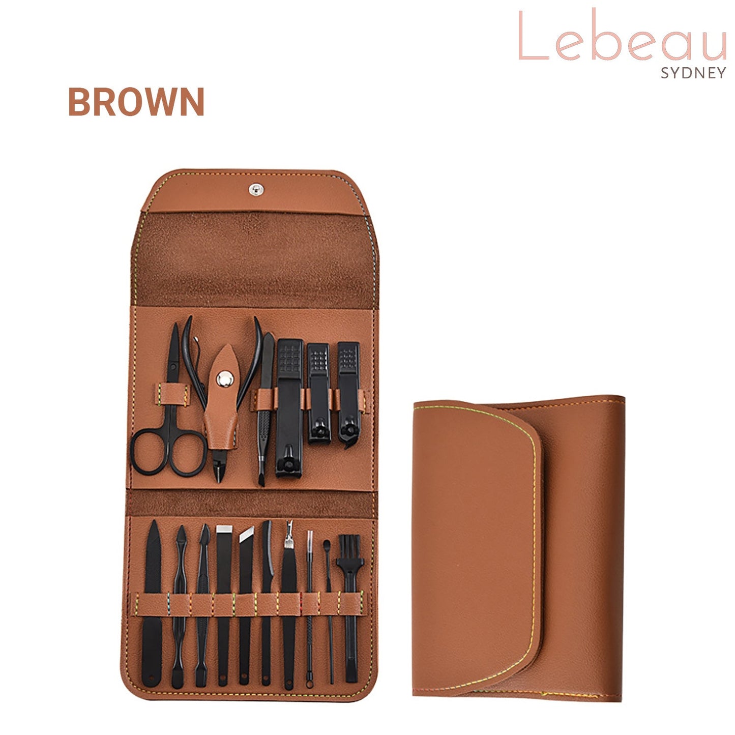 Lebeau 16Pcs Manicure Pedicure Set Nail Trimming Kit Clipper Finger Care Tool
