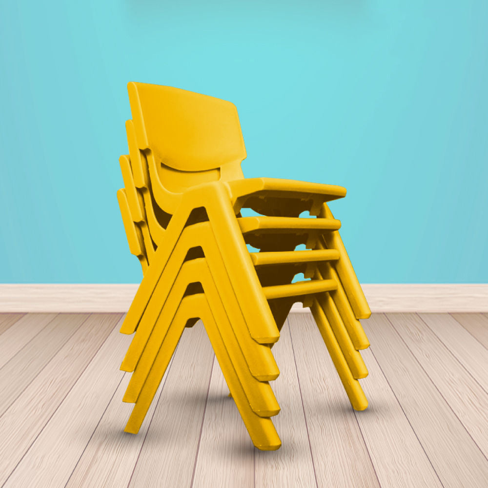 Kids Table Children 6 Chairs Activity Set Large Plastic Play Outdoor Red 120x60