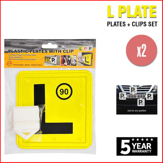 2x L Plate Clips Holder Set White Car Number License NSW P Red Green P1 P2 Free