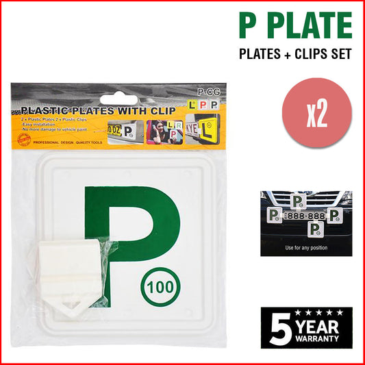 2x Green P Plate Clips Holder Set White Car Number License NSW L Red P1 P2 Free