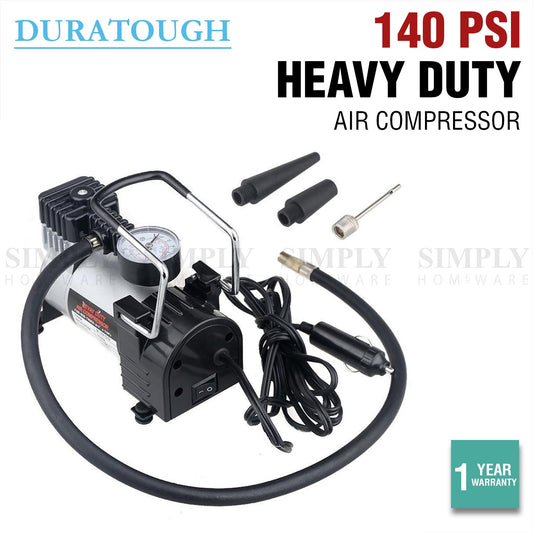 Car Air Compressor 12V Tyre Inflator Volt Pump 4WD 4x4 Pressure Gauge Deflator