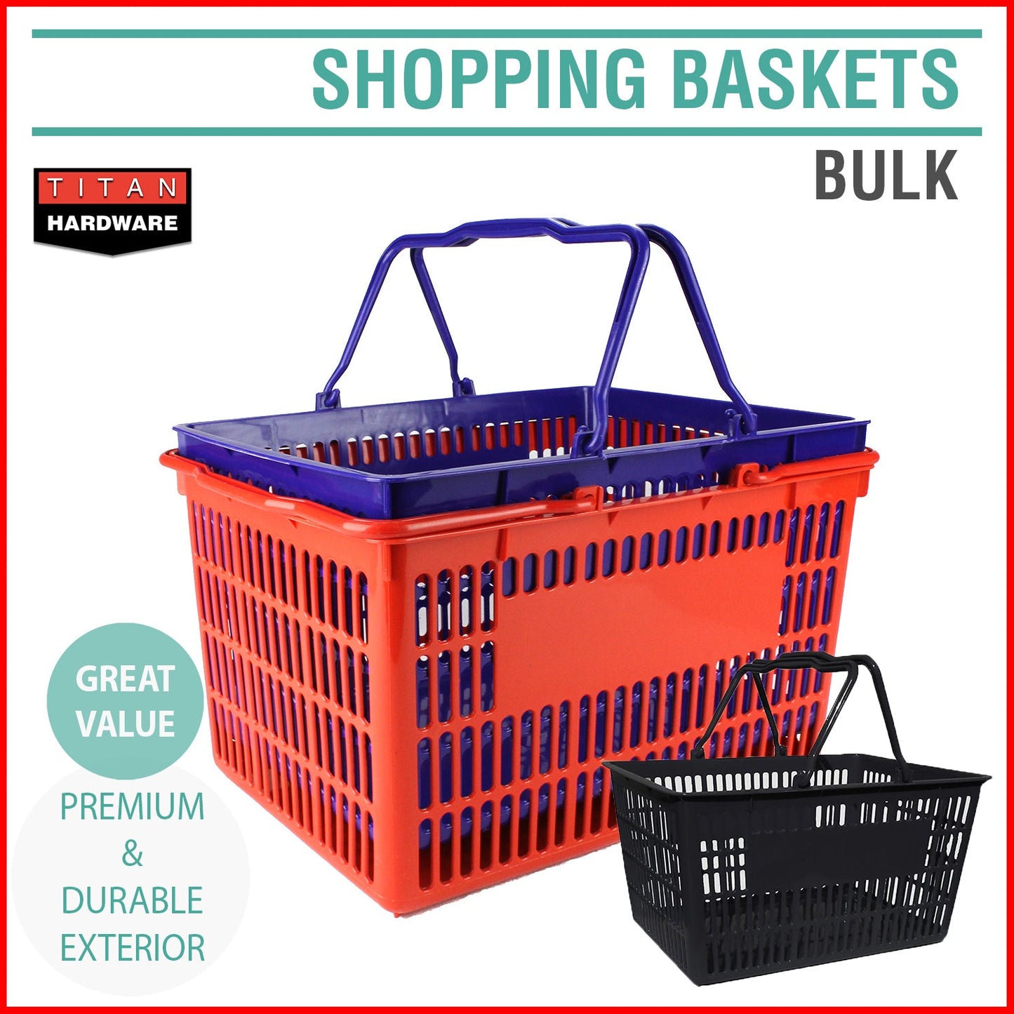 Plastic Shopping Baskets Basket Hand Business Supermarket Store Shop Bulk