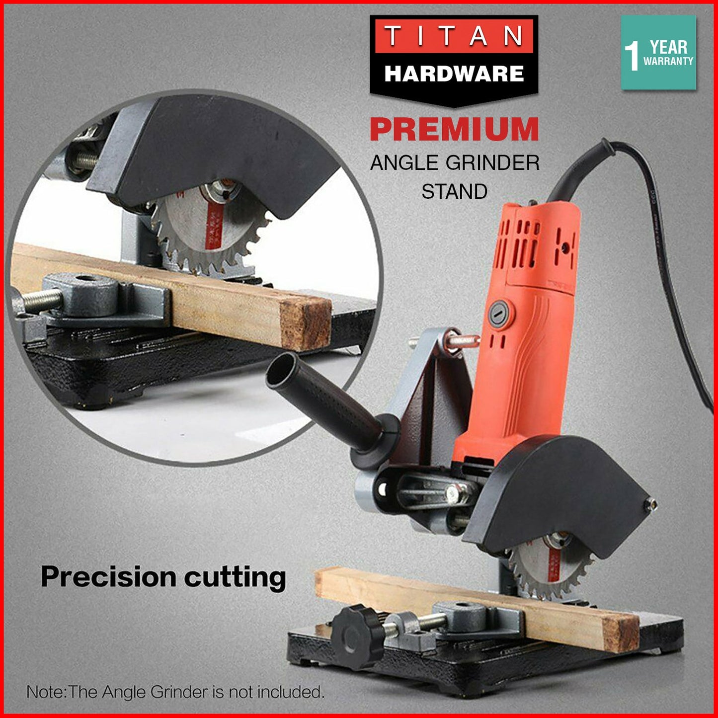 Titan Angle Grinder Stand Bracket Holder Support Cutting Base Metal Adjustable
