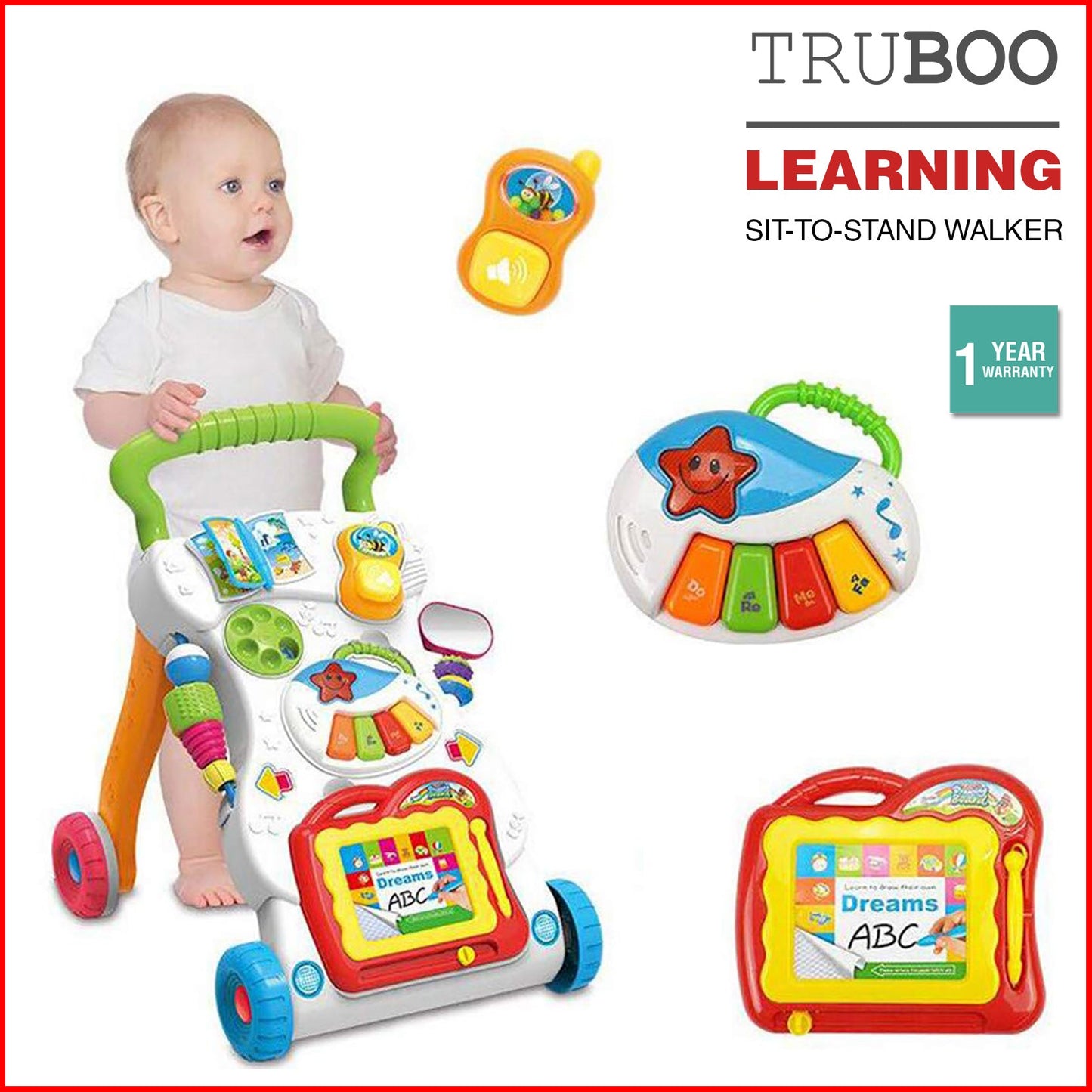 Truboo Walker Baby Push Toddler Toys Activity Centre Music Kids Balance Wheels