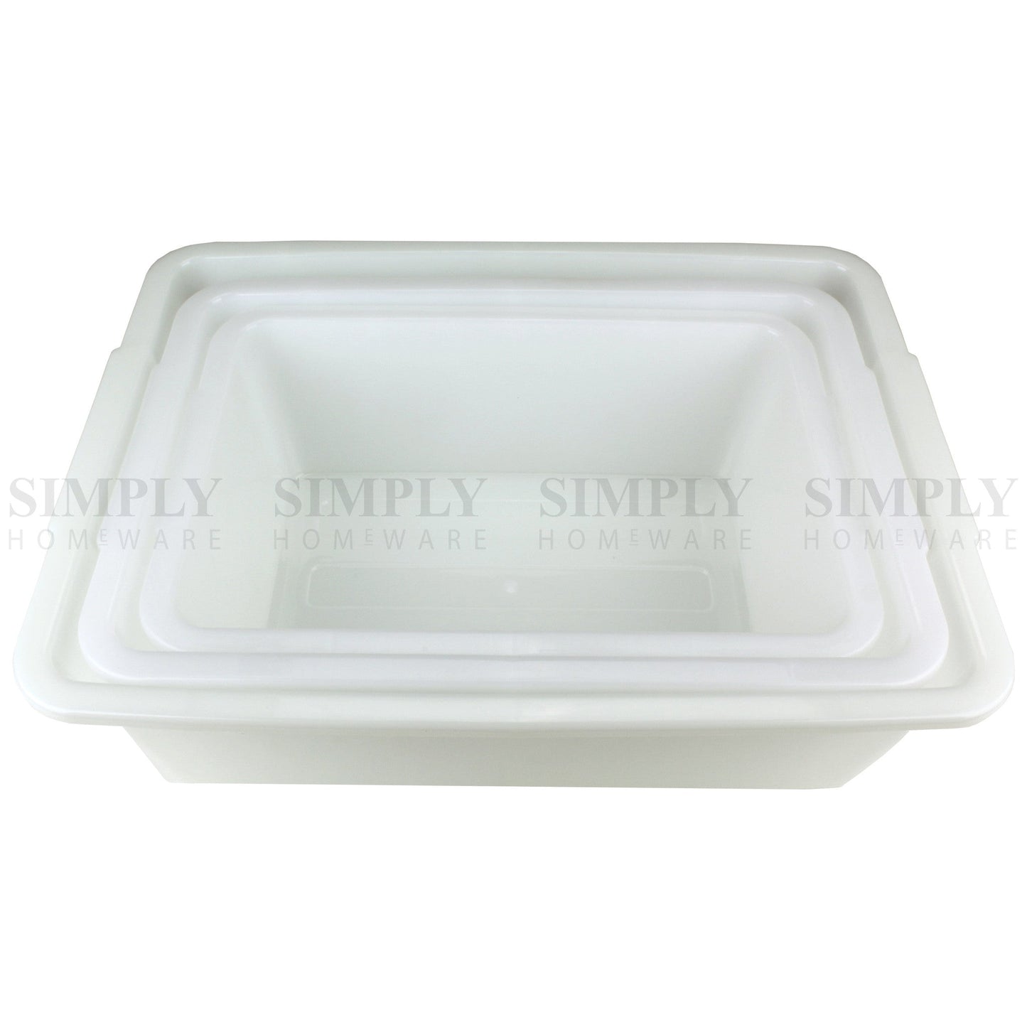 2x Storage Tray Basket Plastic Organiser Trays Tub Container Organizer White - Simply Homeware