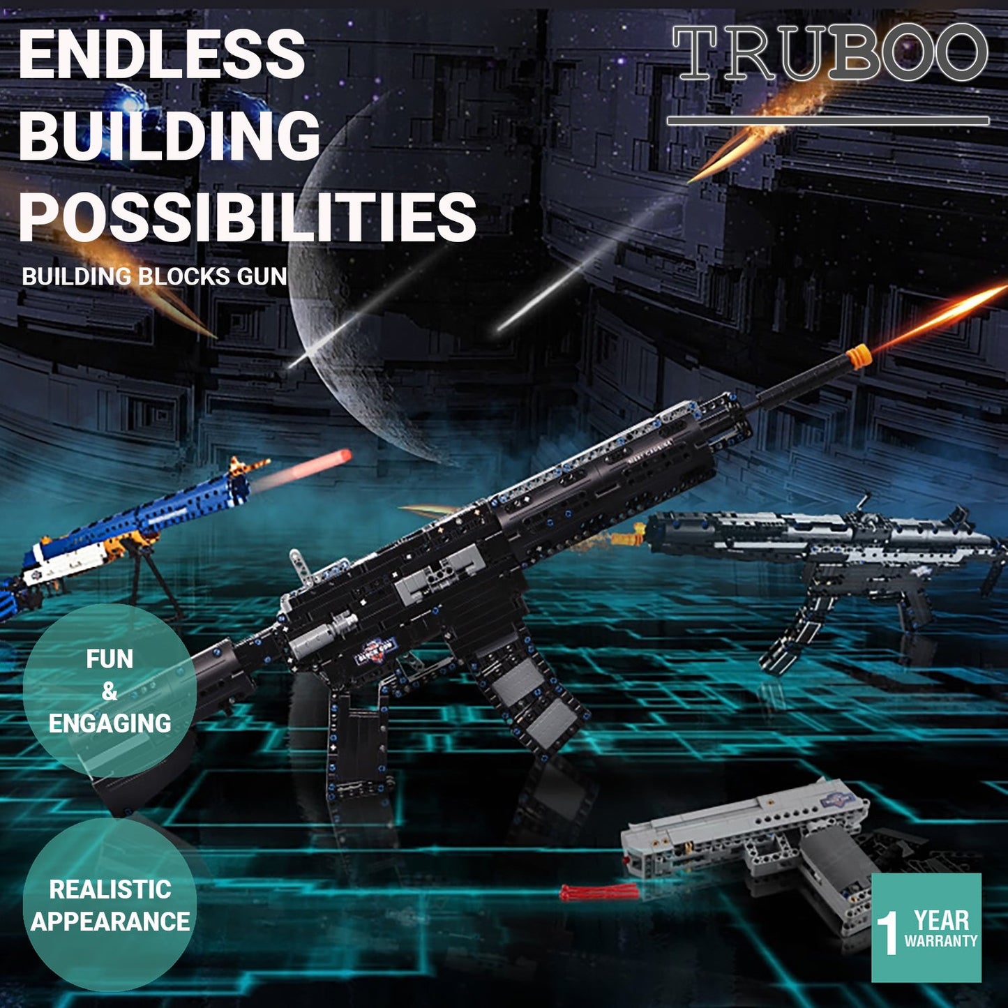 Truboo Building Blocks Gun Toy Kids Bricks Adult Army DIY Model AK-47 MP5 M4A1