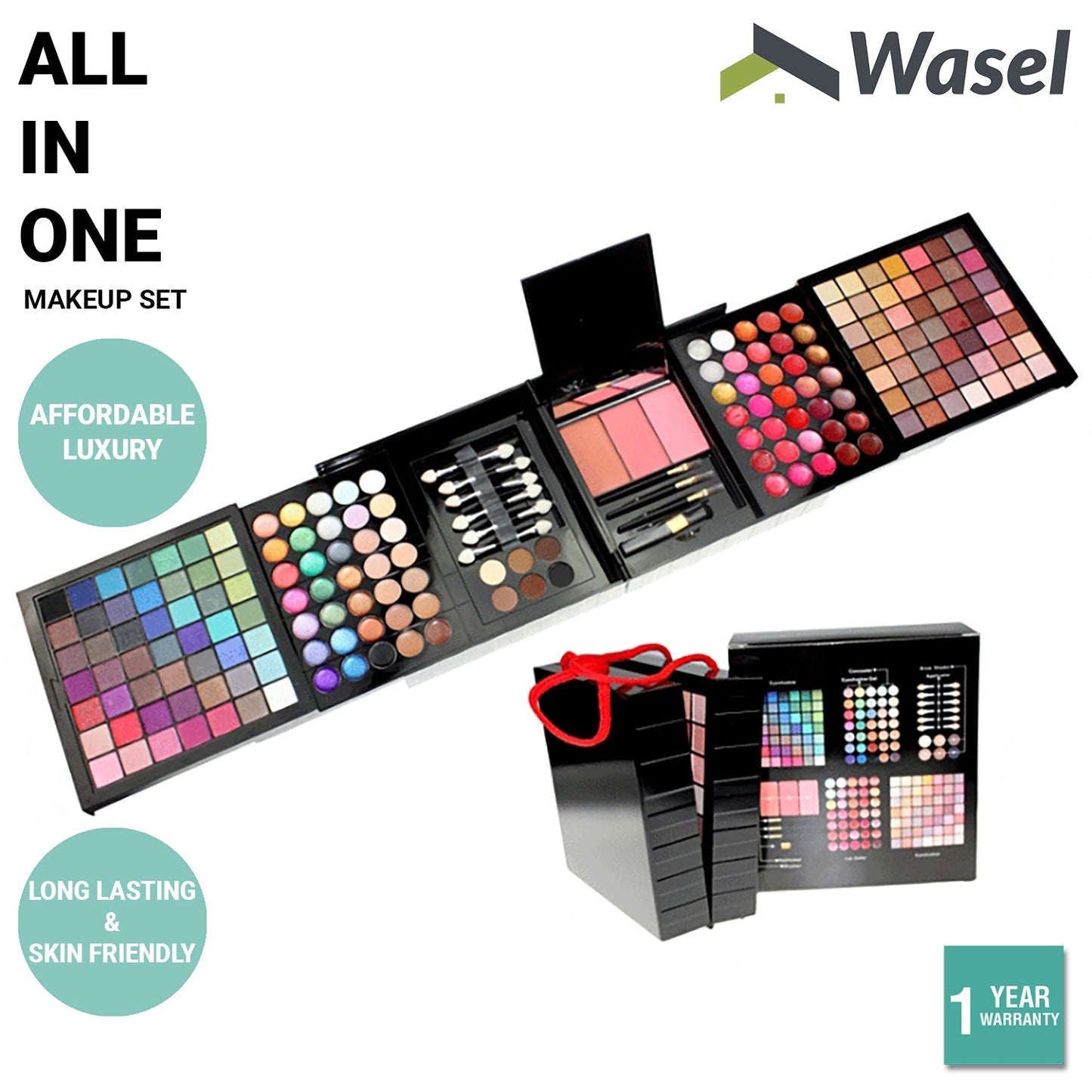 Wasel Make Up Set Eyeshadow Palette Blush Gloss Cosmetic Kit 24/74/177 Colours