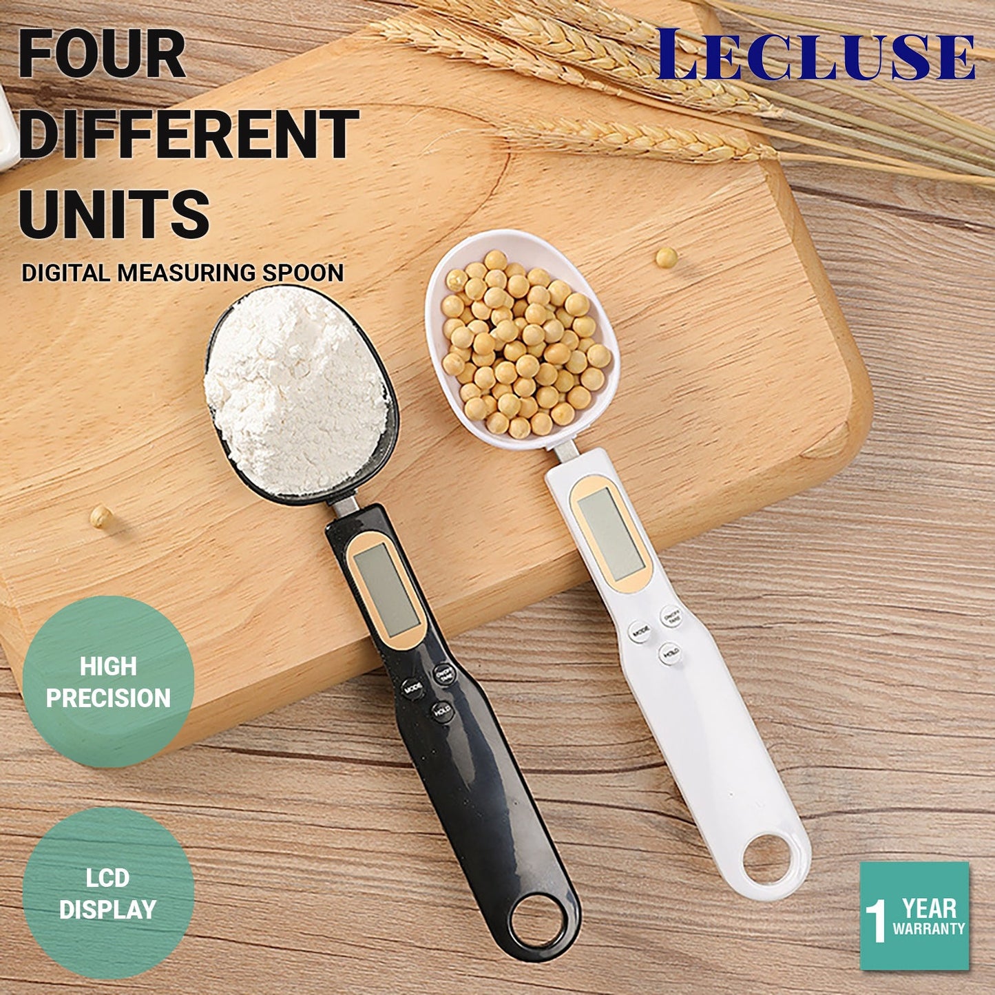Lecluse Digital Measuring Spoon Electronic Food Weight Scale LCD 500/0.1g