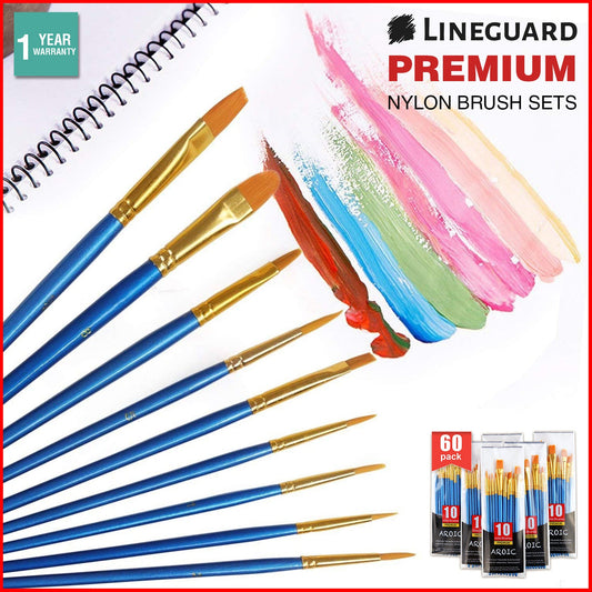 Lineguard Paint Brush Set Acrylic Art Oil Nylon Painting Brushes Bulk Fine Round