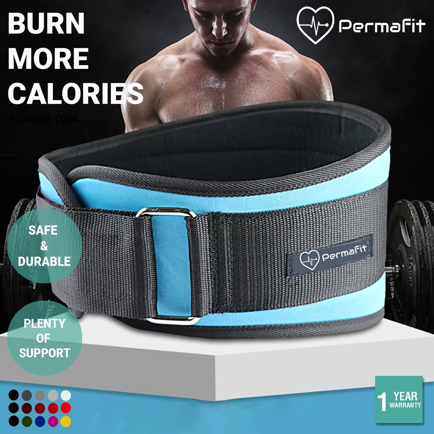 Permafit Waist Trainer Men Trimmer Belt Women Weight Loss Compression Shapewear