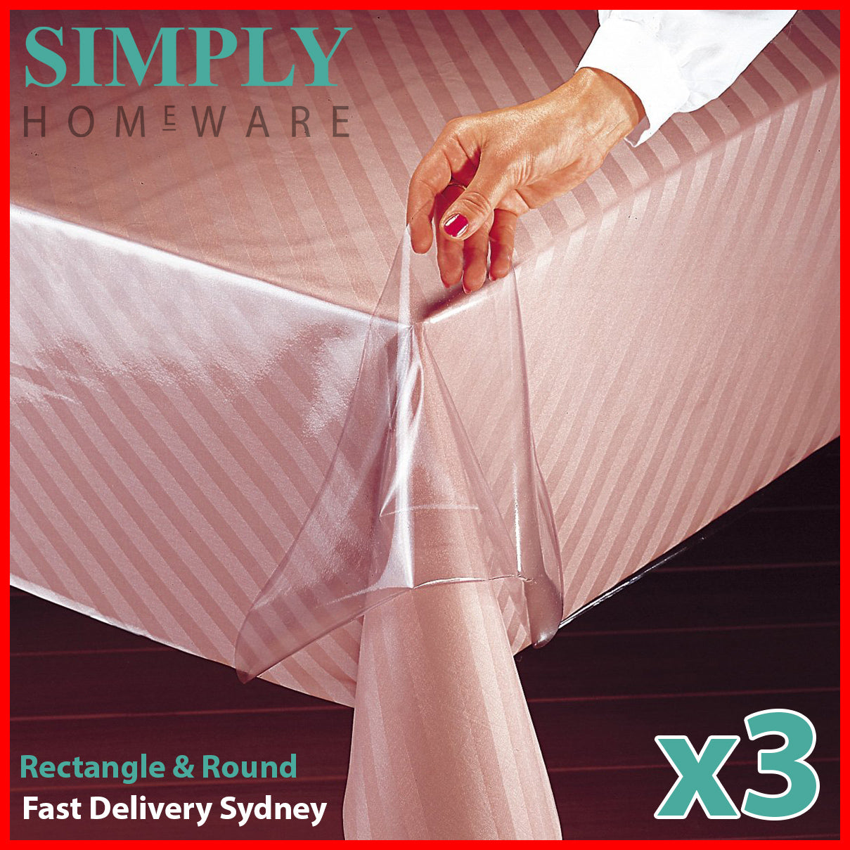 3x Clear Plastic Table Cloth Cover PVC Tablecloth Protector Transparent Partya