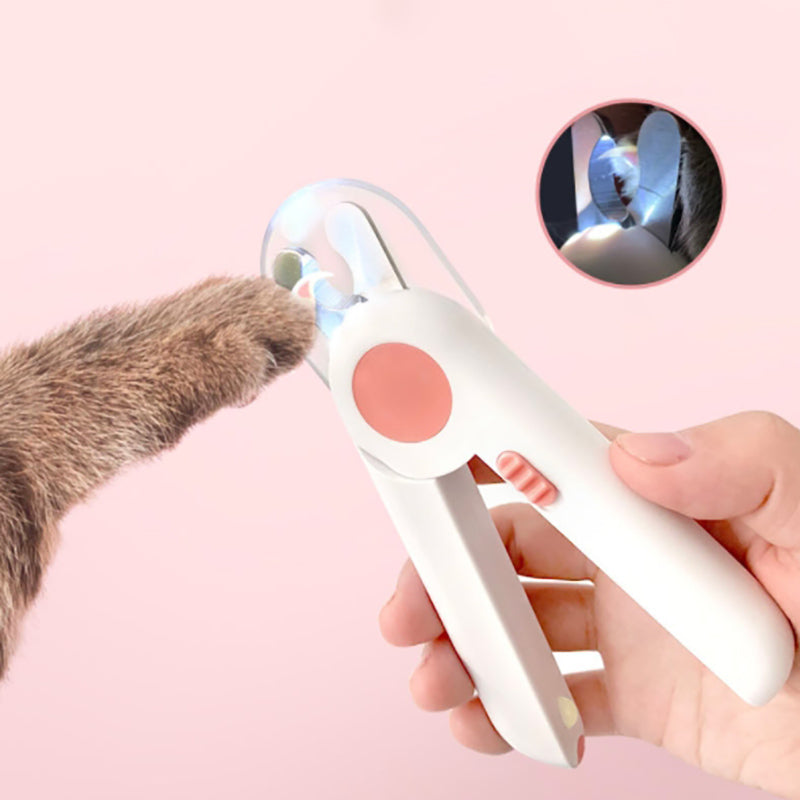 Pipers Cat Dog Nail Clippers Trimmer Pet LED Light File Razor Sharp Blade Cover
