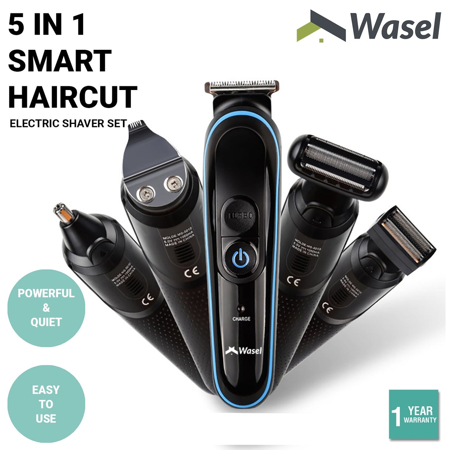 Wasel Electric Shaver Set Hair Clipper Beard Trimmer Cutter Kit Men Razor 5 In 1