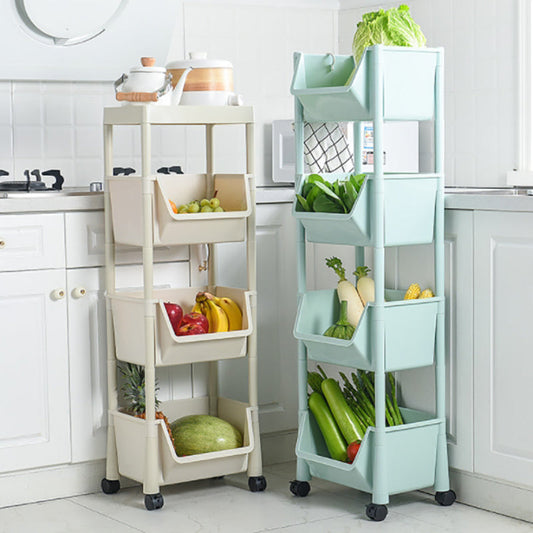 Lecluse Trolley Fruit Vegetable Kitchen Storage Rack Shelf Stand Pantry Trolley