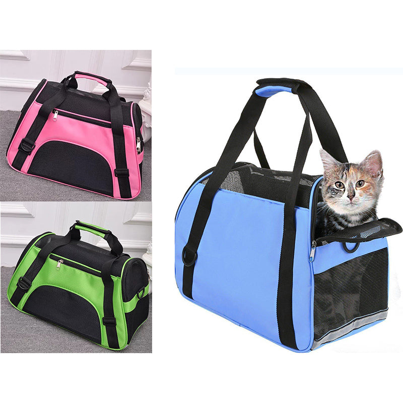 Pet Carrier Bag Carry Portable Large Cat Dog Travel Bag Airline Certified Strap