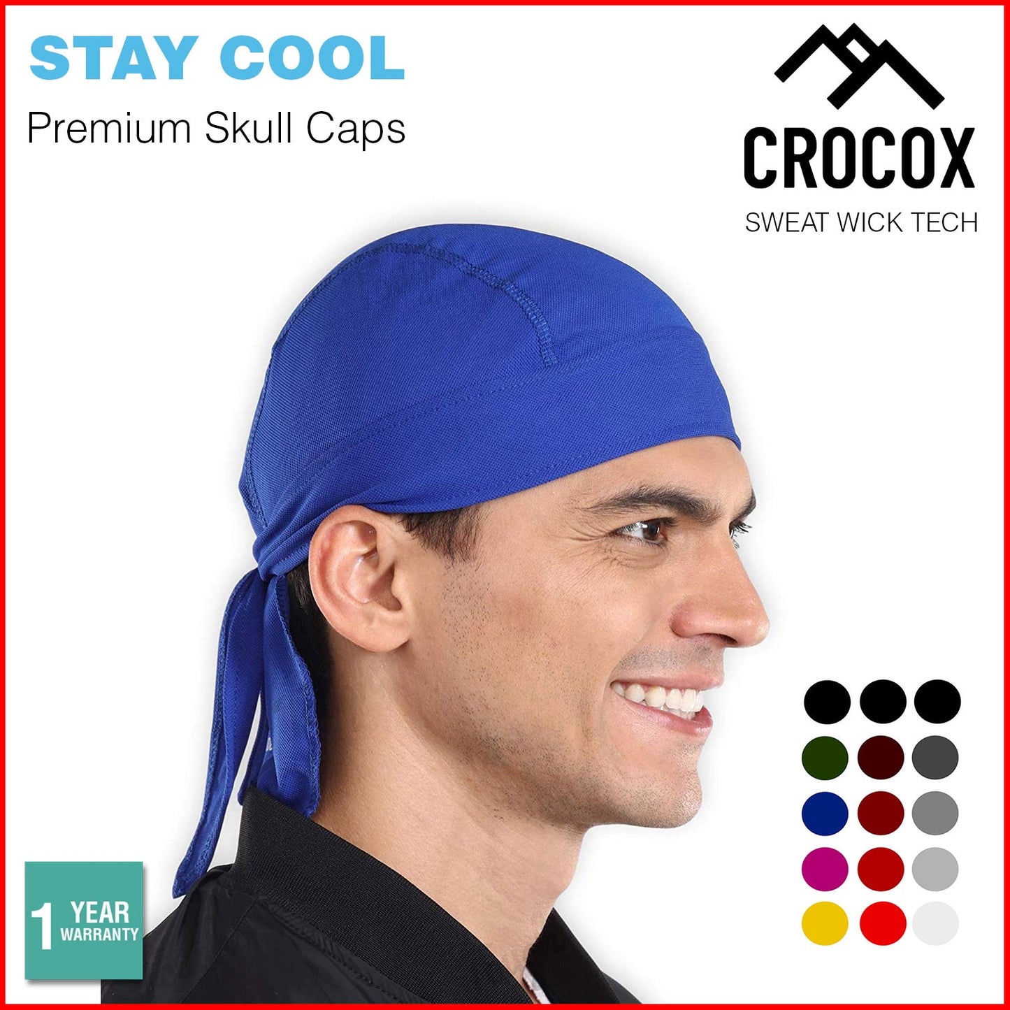 Crocox Cycling Skull Cap Beanie Helmet Liners Sweat Bandana Chemo Hat Running