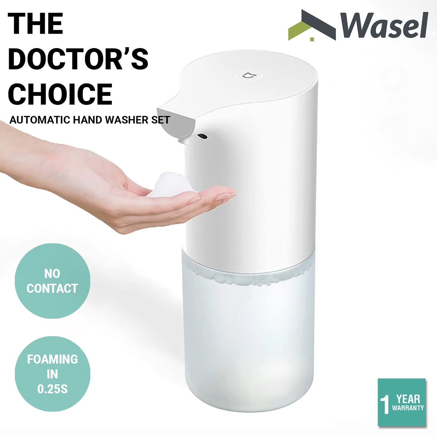 Wasel Automatic Foaming Hand Washer Set Soap Dispenser Sensor Touchless 320ML
