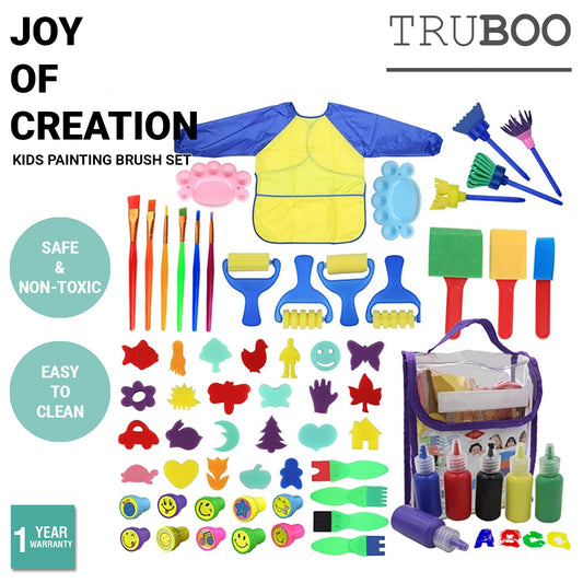 Truboo Kids Painting Brush Set Toy Sponge Children DIY All in One Art Kit 30/64P