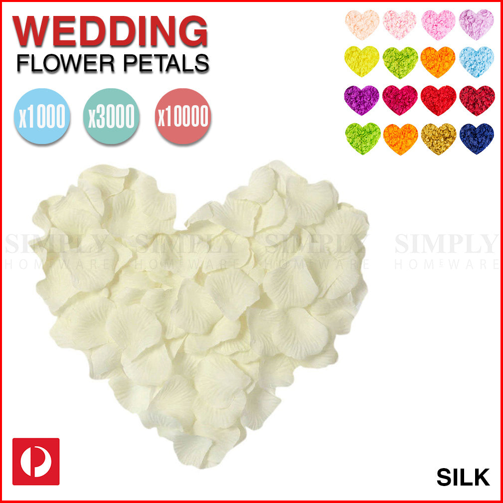Wedding Flower Petals Artificial Rose Dried Fake Silk White Red Pink Blue Bridal - Simply Homeware