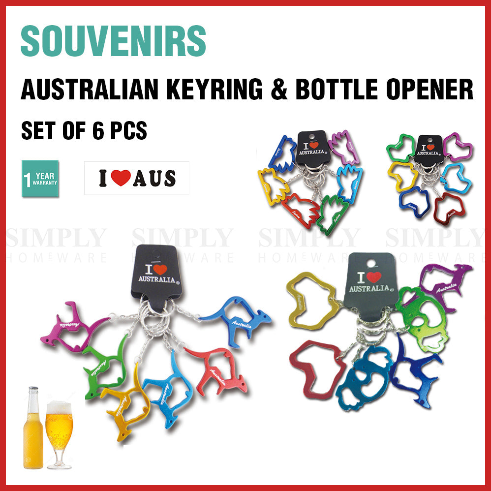 6pcs Australian Souvenirs Bottle Opener Keyring Kangaroo Koala Gift Aussie AU - Simply Homeware