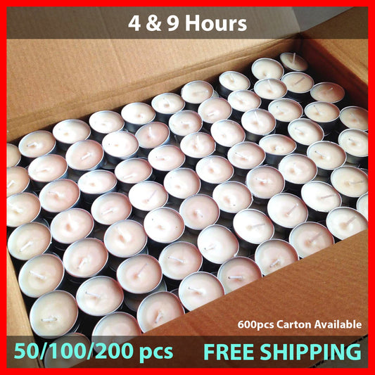 Tea Light Candles 9 Hour 100pcs Bulk Tealight Candle Tea Lights Tealights White