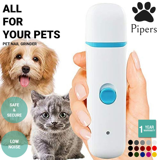 Pipers Pet Electric Nail Grinder Dog Cat Tool Claw Toe Grooming Trimmer Clipper