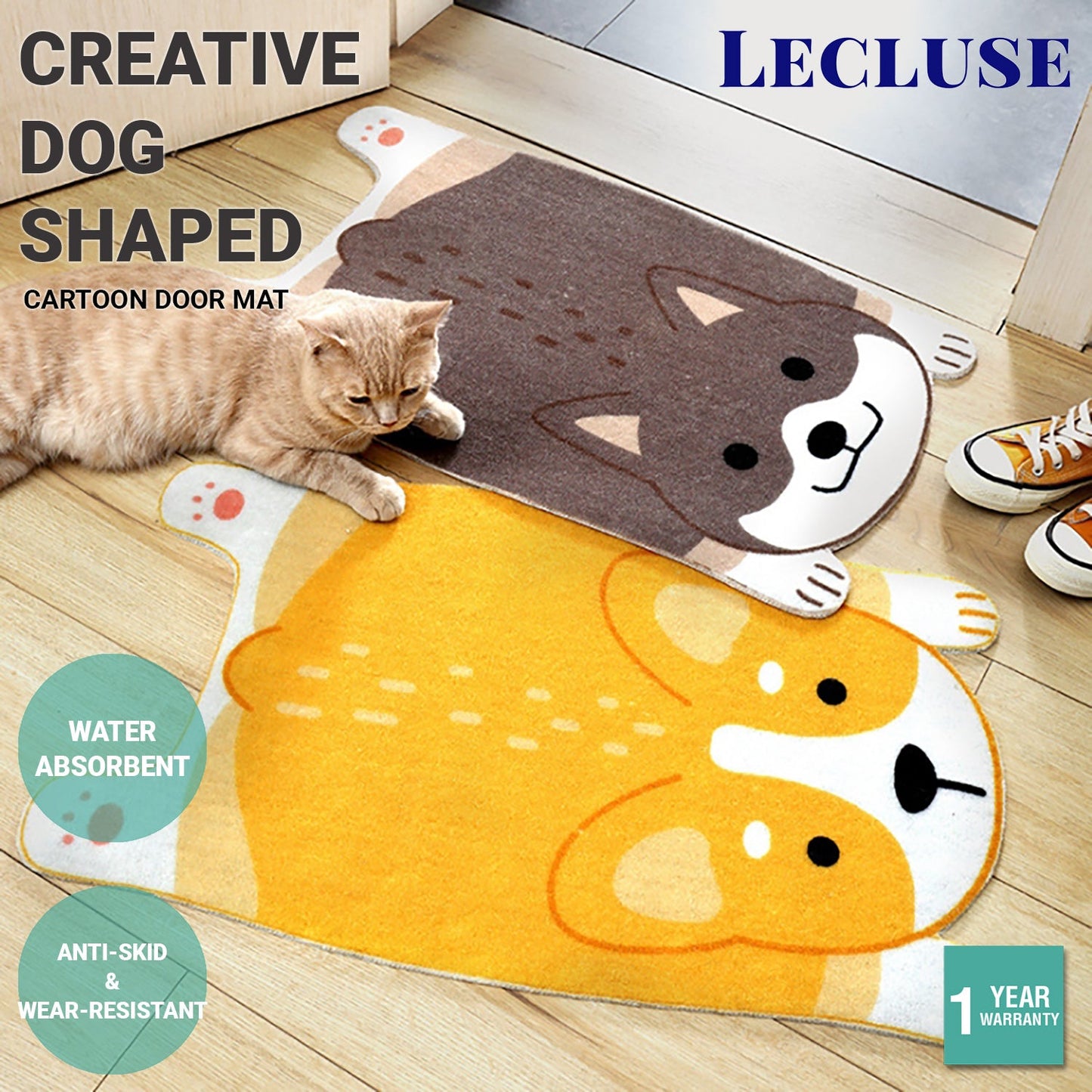 Lecluse Cartoon Door Mat Floor Carpet Non Slip Rug Bathroom Entrance Absorbent