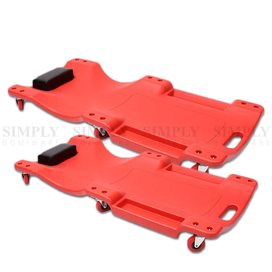 Garage Creeper Mechanic Workshop Trolley 360 Swivel Wheels Castor Car Roller Red