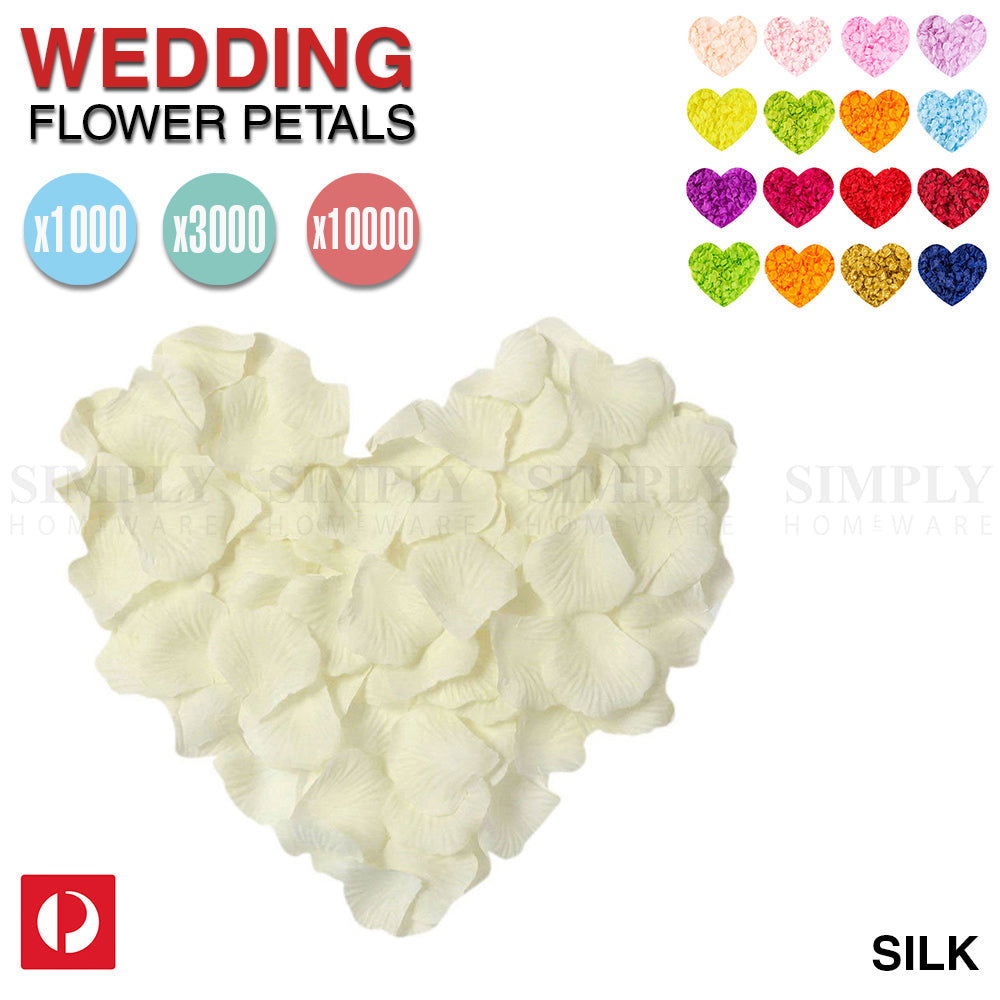 Wedding Flower Petals Artificial Rose Dried Fake Silk White Red Pink Blue Bridal - Simply Homeware