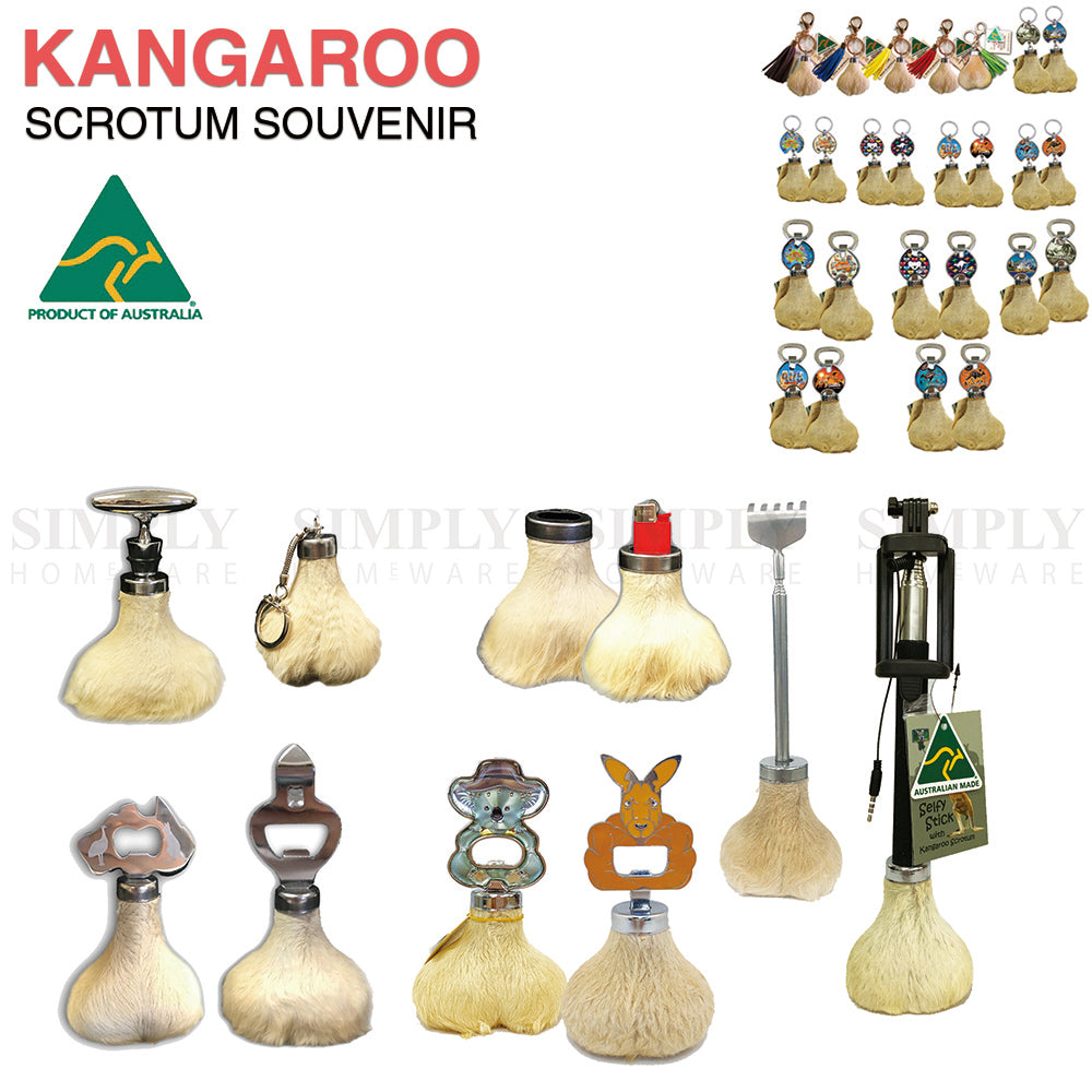 Kangaroo Scrotum Balls Genuine Keychain Skin Australian Aussie Souvenir Bulk - Simply Homeware