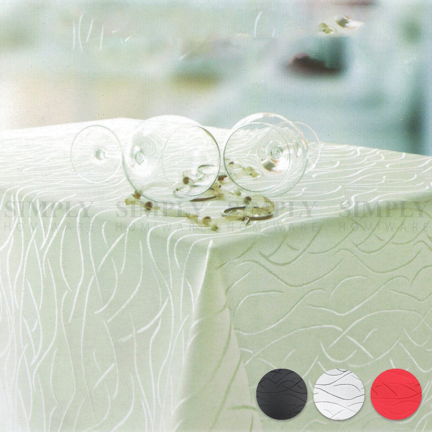 Premium Tablecloth Rectangle Table Cloth White Red Black Silver Large Linen 8 10