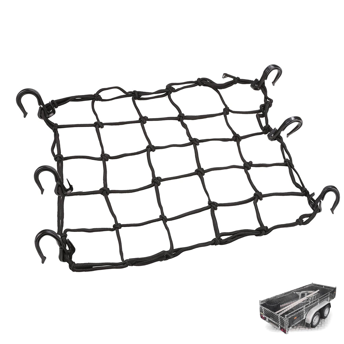 Cargo Net Ute Trailer Truck Heavy Duty Elastic Mesh Car 24 Hooks 1.8M x 2.7M