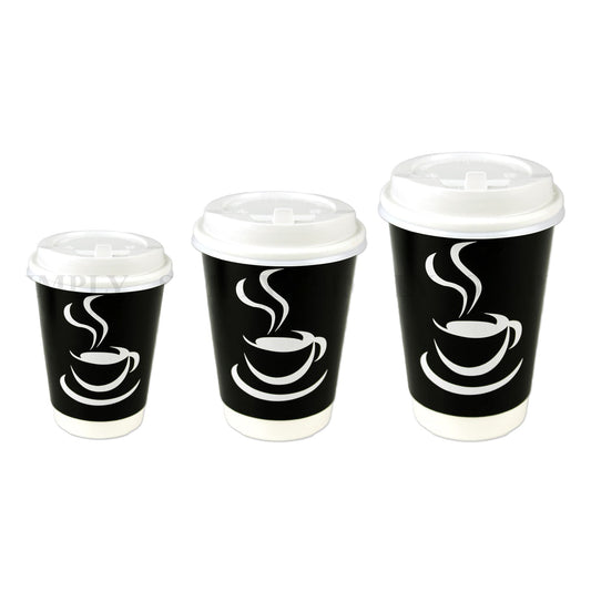 Disposable Coffee Cups 8oz 12oz 16oz Takeaway Paper Double Wall Take Away Bulk