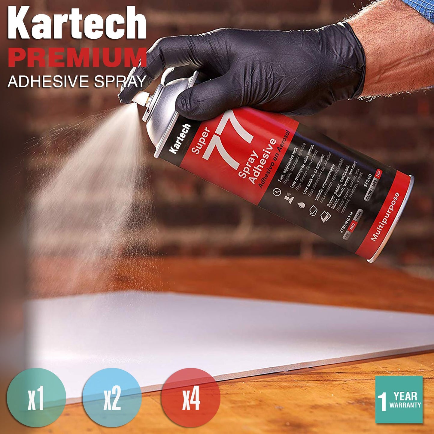 Kartech Spray Adhesive Glue Super Contact Strong Aerosol Can Wall Acoustic Foam